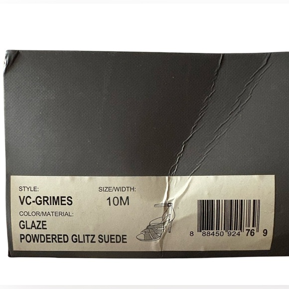 Vince Camuto Grimes Rhinestone Heel Sandals Gold Glazed Size 10 New in Box - Picture 9 of 9